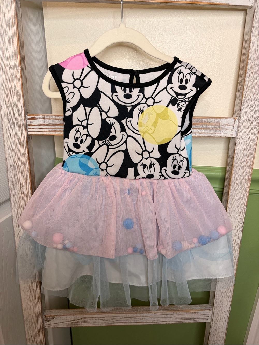 🎀 Disney x Pippa & Julie Minnie Mouse Pom Pom Tulle Dress 3T